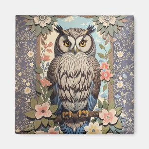 Owl Pastel Floral William Morris Inspiriert Magnet