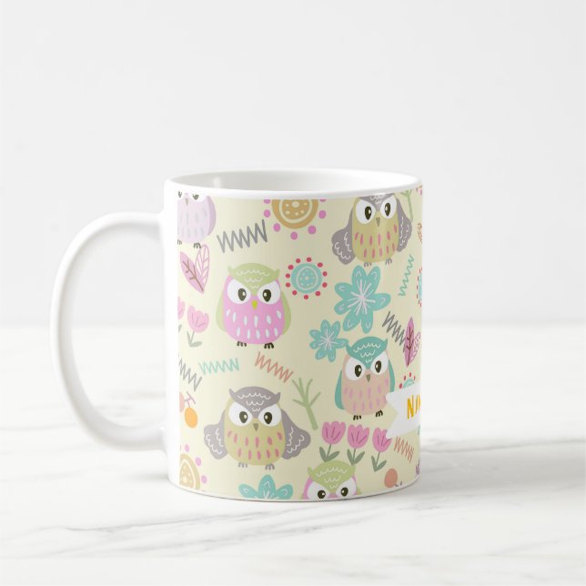 Owl Pastellgelb Kaffeetasse (Links)