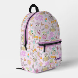 Owl Pastellrosa Bedruckter Rucksack