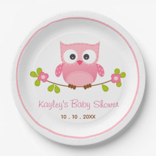 Owl Pink (Girl) Babydusche Teller