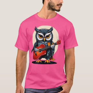Owl Playing Acoustic Gitarre Owl Gitarrist T-Shirt