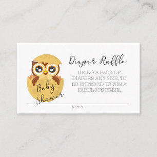 Owl Popping Out of Egg Diaper Raffle Ticket Begleitkarte
