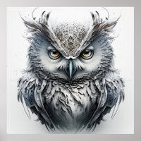 Owl Portrait Tiermalerei Natur im Freien Kunst, Di