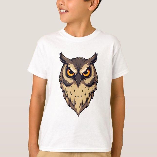 Owl Print Design T-Shirt (Vorderseite)