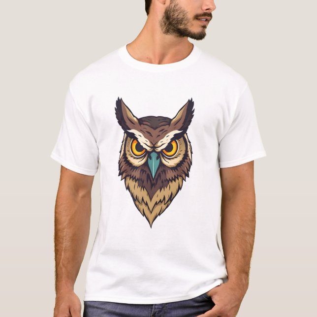 Owl Print Design T-Shirt (Vorderseite)