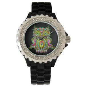 Owl Psychedelic Pop Art watch Armbanduhr