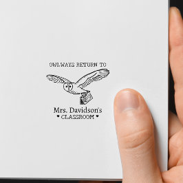 Owl Pun Lehrer Wertschätzung Buch Briefmarke Permastempel