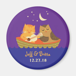 Owl & Pussycat Storybook Wedding (Lila und blau) Magnet