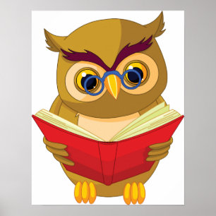 Owl Reading Poster