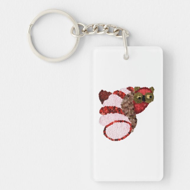 Owl Rechteckiger Schlüsselanhänger (Vorderseite)