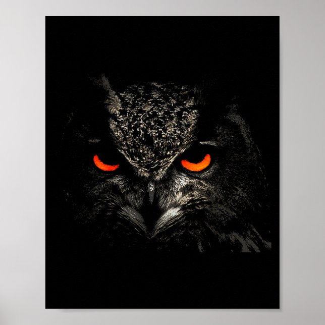 Owl Retro Eye Men Women Kids Gift Apparel  Poster (Vorne)