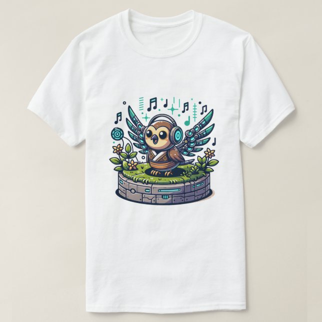 Owl Robot T - Shirt (Design vorne)