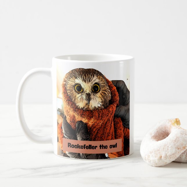 Owl, Rockefeller, Kaffeetasse (Mit Donut)