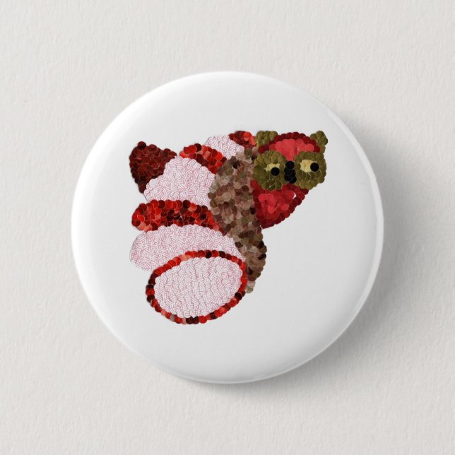 Owl Round Abzeichen Button (Vorderseite)