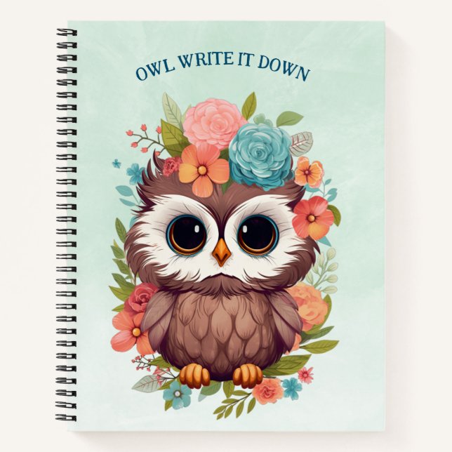 Owl schreiben es auf Spiral-Notebook Notizbuch (Vorderseite)