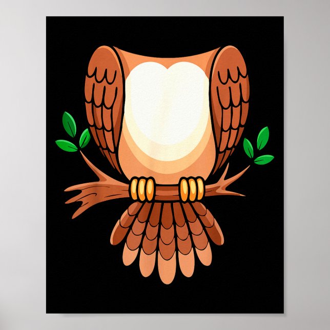 Owl Shirt Adult Men Women Kids Owl Costume  Poster (Vorne)