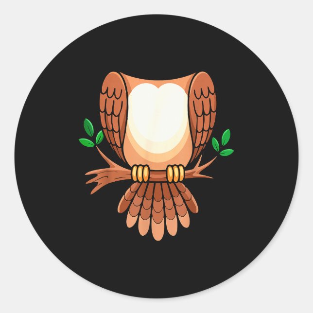 Owl Shirt Adult Men Women Kids Owl Costume  Runder Aufkleber (Vorderseite)