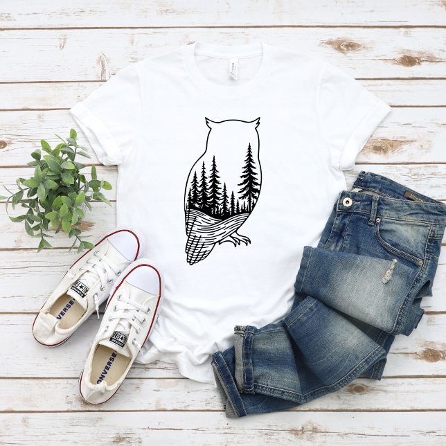 Owl Silhouette with Forest Scene T-Shirt (Von Creator hochgeladen)