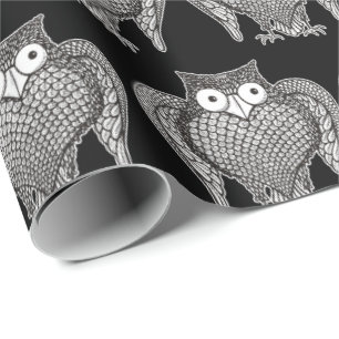 Owl Sketch Muster Geschenkpapier