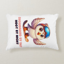 Owl Snowboard Snowboarder Wintersportabenteuer Dekokissen