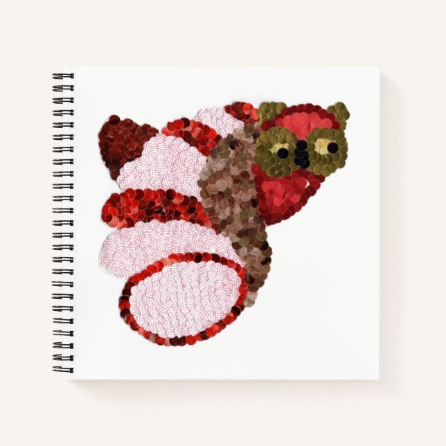 Owl Square Spiral Notebook Notizbuch (Vorderseite)