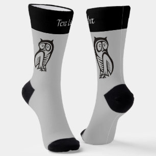 Owl Symbol Black Socks Socken