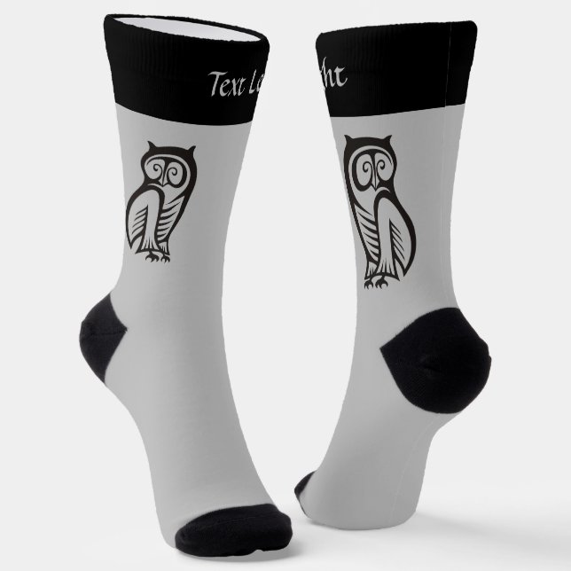 Owl Symbol Black Socks Socken (Gewinkelt)