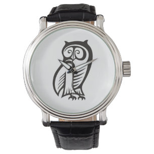 Owl-Symbol Schwarz Armbanduhr