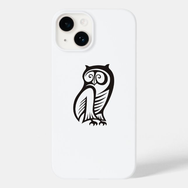 Owl-Symbol Schwarz Case-Mate iPhone Hülle (Rückseite)