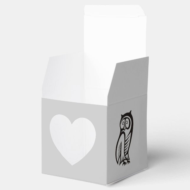 Owl-Symbol Schwarz Geschenkschachtel (Geöffnet)
