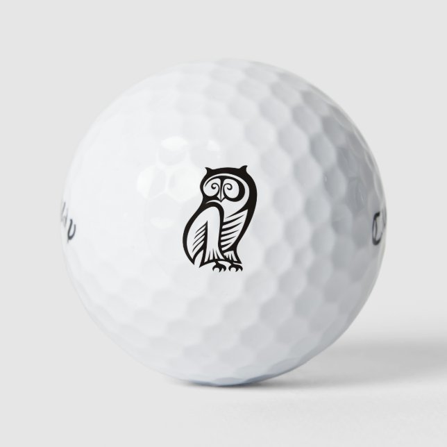 Owl-Symbol Schwarz Golfball (Vorderseite)