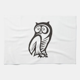 Owl-Symbol Schwarz Handtuch