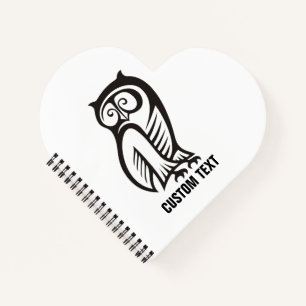 Owl-Symbol Schwarz Notizbuch