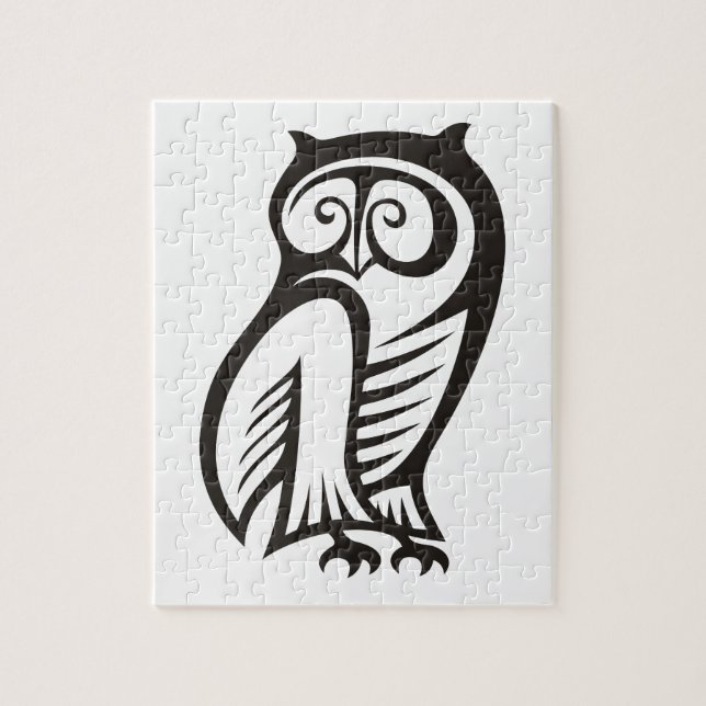 Owl-Symbol Schwarz Puzzle (Vertikal)