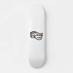 Owl-Symbol Schwarz Skateboard