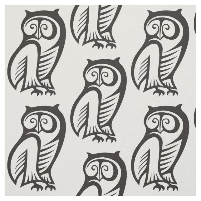 Owl-Symbol Schwarz Stoff (Muster)