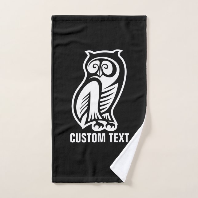 Owl Symbol Weiß Badhandtuch Set (Handtuch)