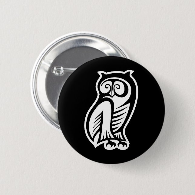 Owl Symbol Weiß Button (Vorne & Hinten)