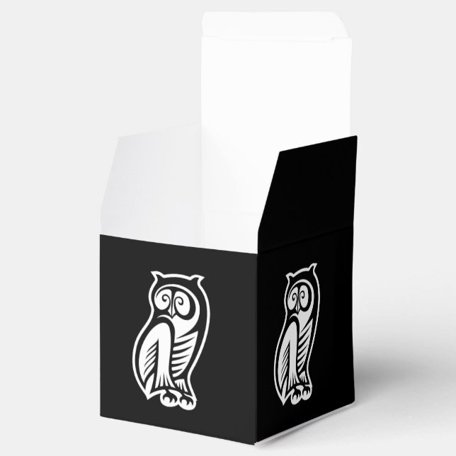 Owl Symbol Weiß Geschenkschachtel (Geöffnet)