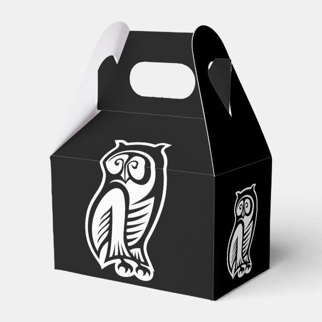 Owl Symbol Weiß Geschenkschachtel (Vorderseite)