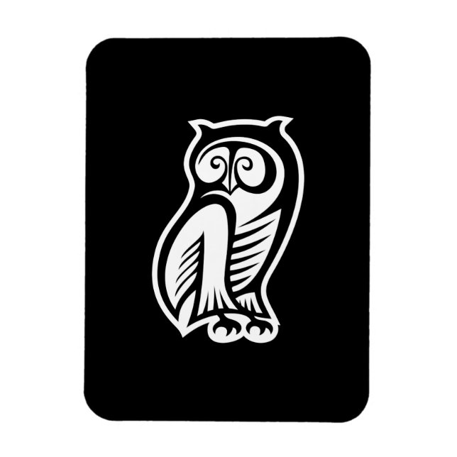 Owl Symbol Weiß Magnet (Vertikal)