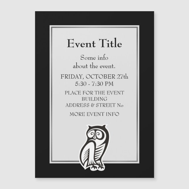 Owl Symbol Weiß Magnetkarte (Vorderseite)