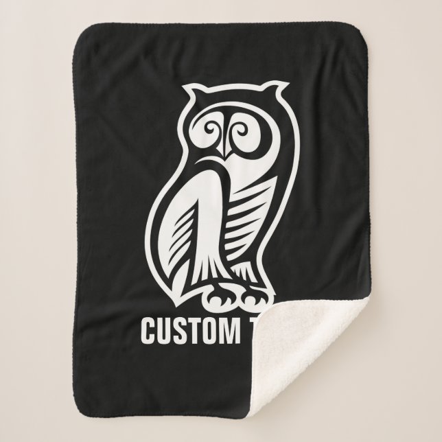 Owl Symbol Weiß Sherpadecke (Vorderseite)