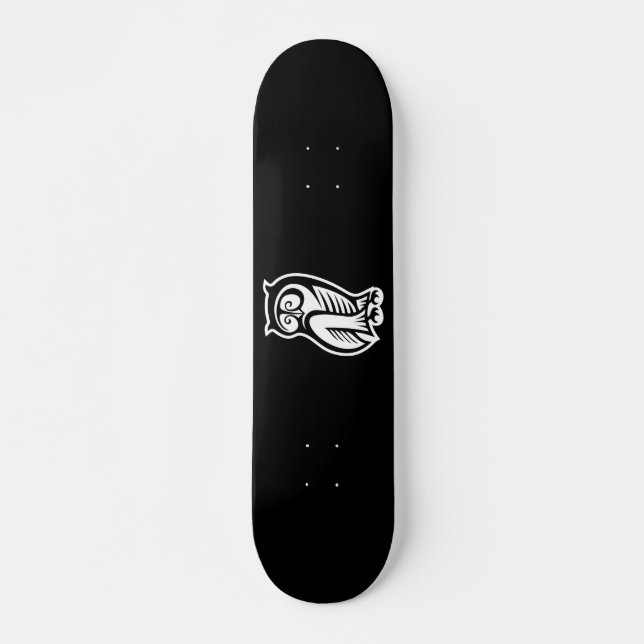 Owl Symbol Weiß Skateboard (Vorne)
