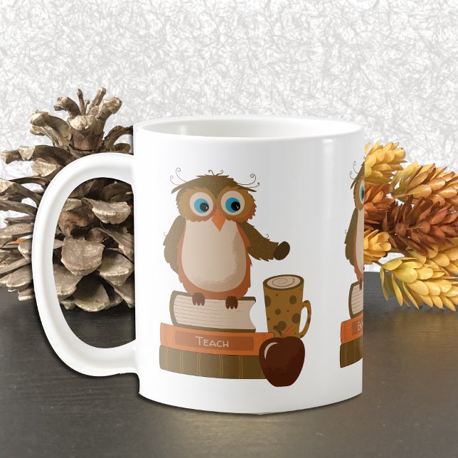 Owl Teacher Tasse | Teach Empower Inspirier (Brown owl teacher mug .)