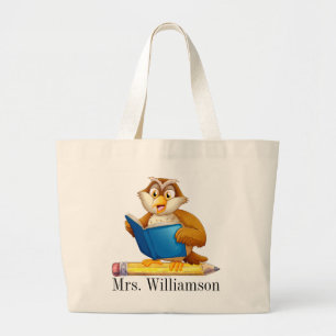 Owl Teacher Tote Bag Jumbo Stoffbeutel