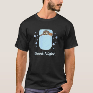 Owl Teddy Bear Gute Nacht Pajamas Vogel Biologe T-Shirt