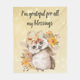 owl Thanksgiving Decor Fall Farmhouse  Fleecedecke