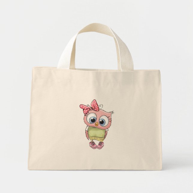 Owl Tote Bag Mini Stoffbeutel (Vorne)