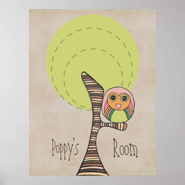 Owl Tree Baby Kinderzimmer Kids Room Wall Poster (Vorne)